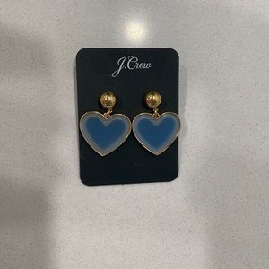 NWT J.crew blue & gold heart earrings
